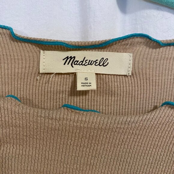 Madewell Women's Contrast Stitched Crewneck Crop Top Size S‎ - Picture 4 of 8